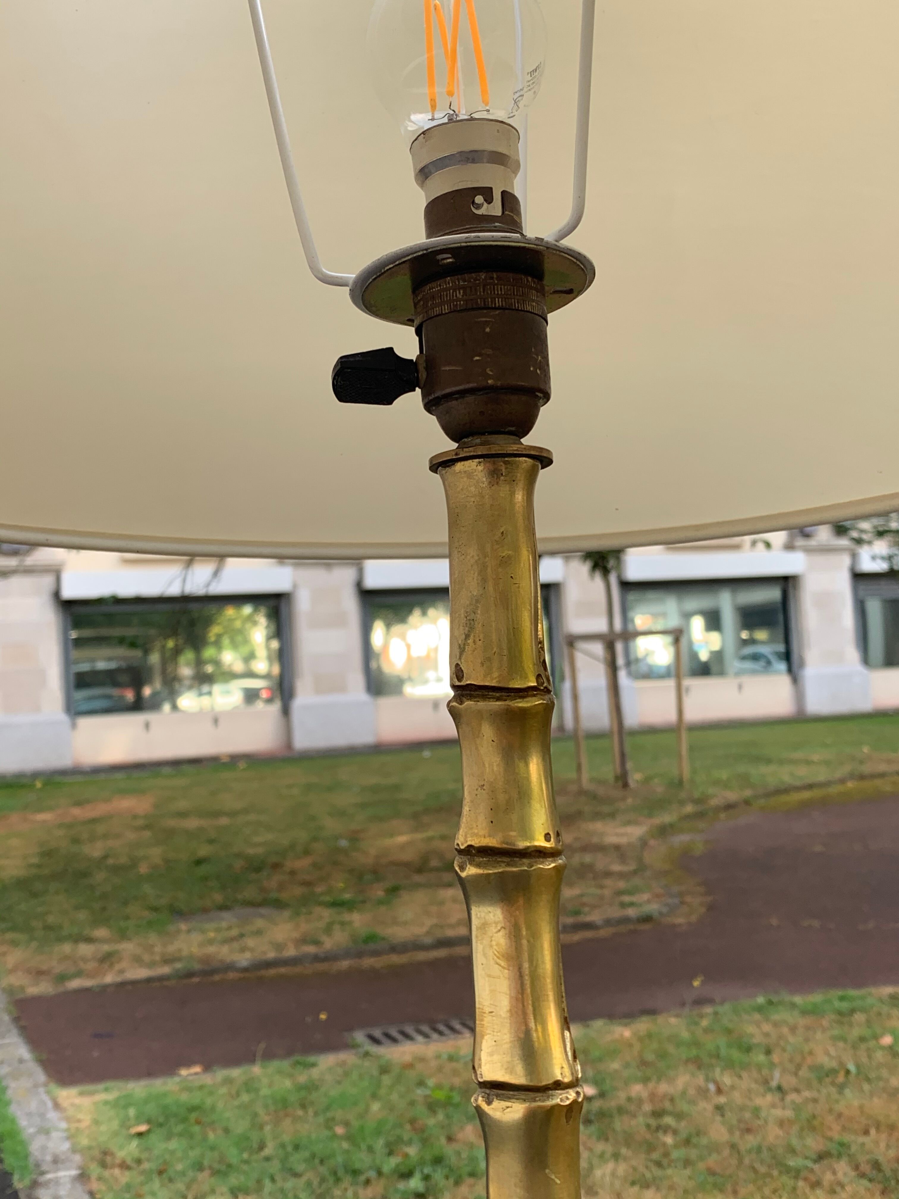 Bamboo bronze  lamp 1950