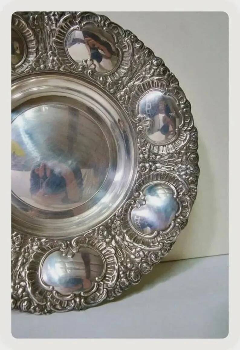 Vintage Silver-Plated Fruit Bowl Orbisa MTL | Silver Metal Fruit Bowl 20th Century | Antique Serving Dish Chic Centrepiece