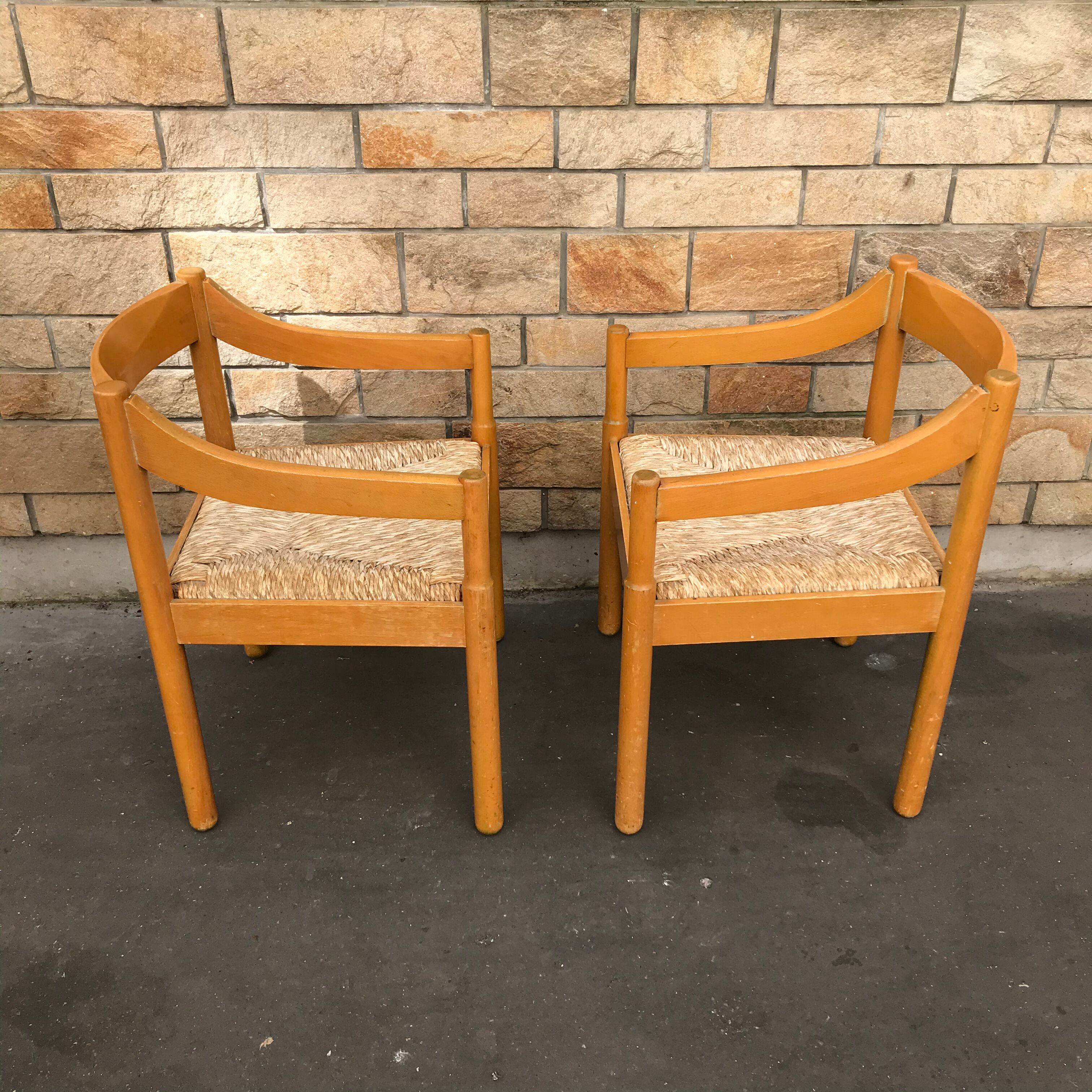 Pair of armchairs Carimate, Vico Magistretti, Cassina 1960