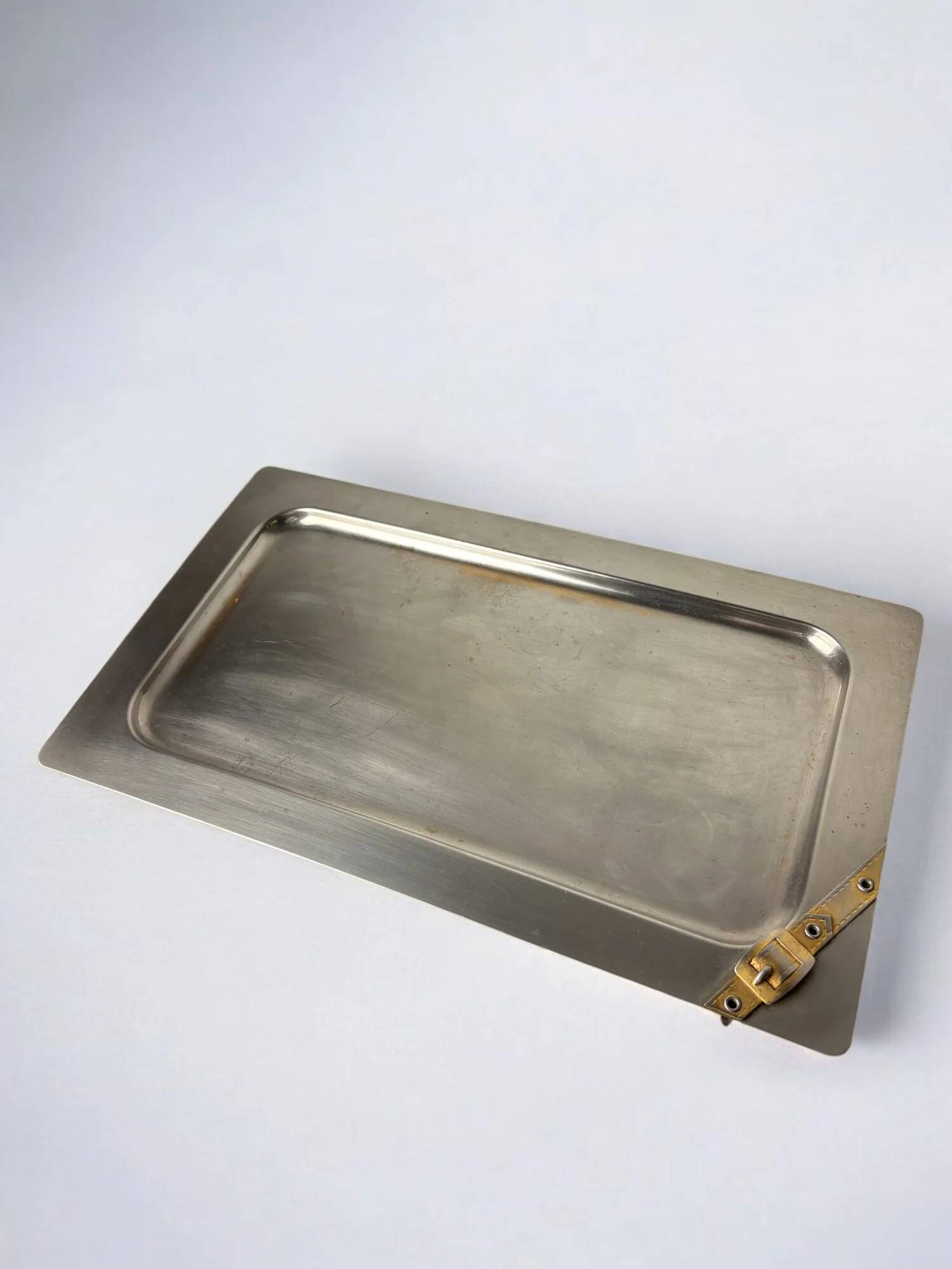 Maria Pergay's style belt buckle tray, France, 1970s