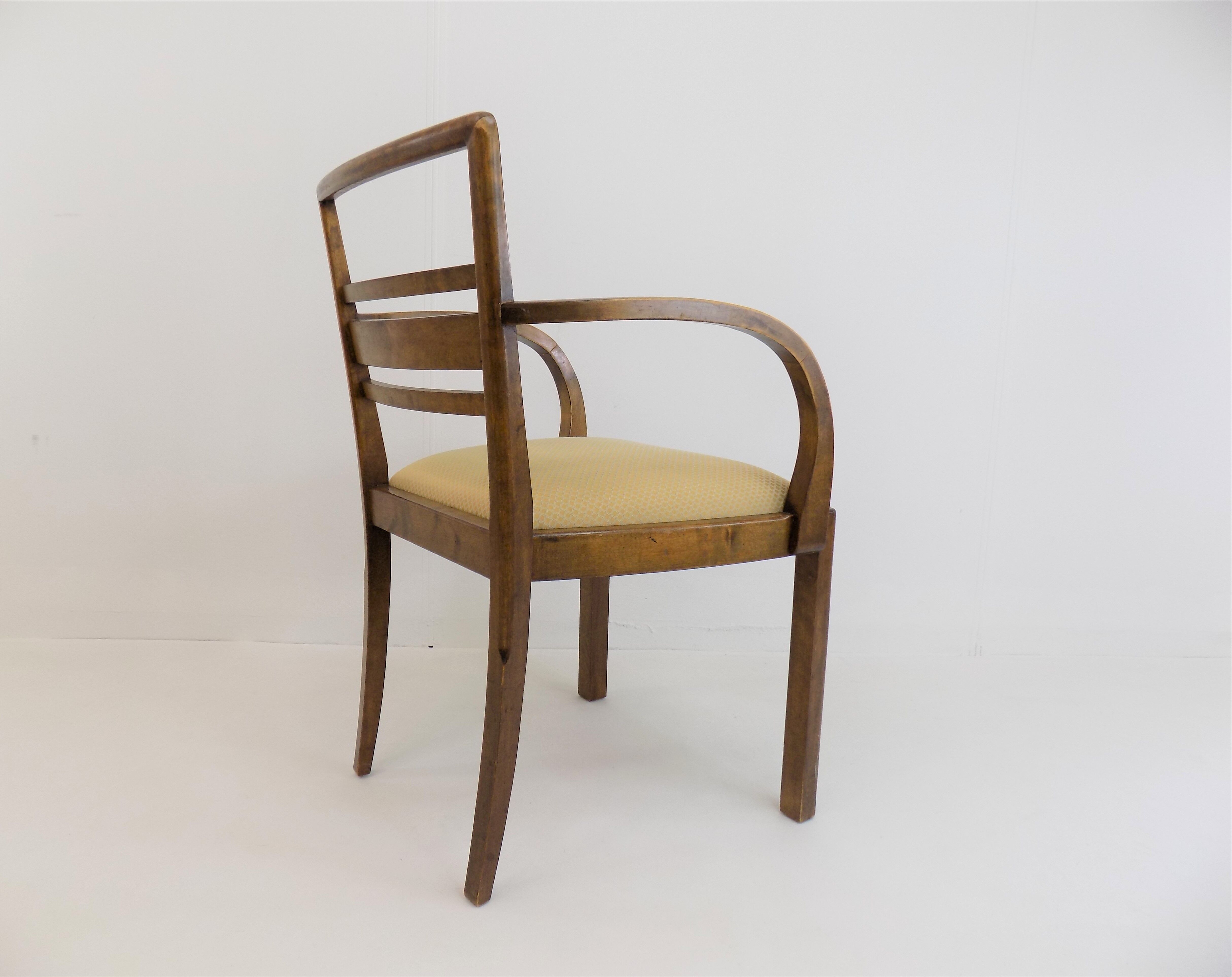 Set of 2 Art Deco chairs in birch burl