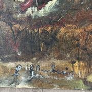 Paysage de printemps avec arbre, signé