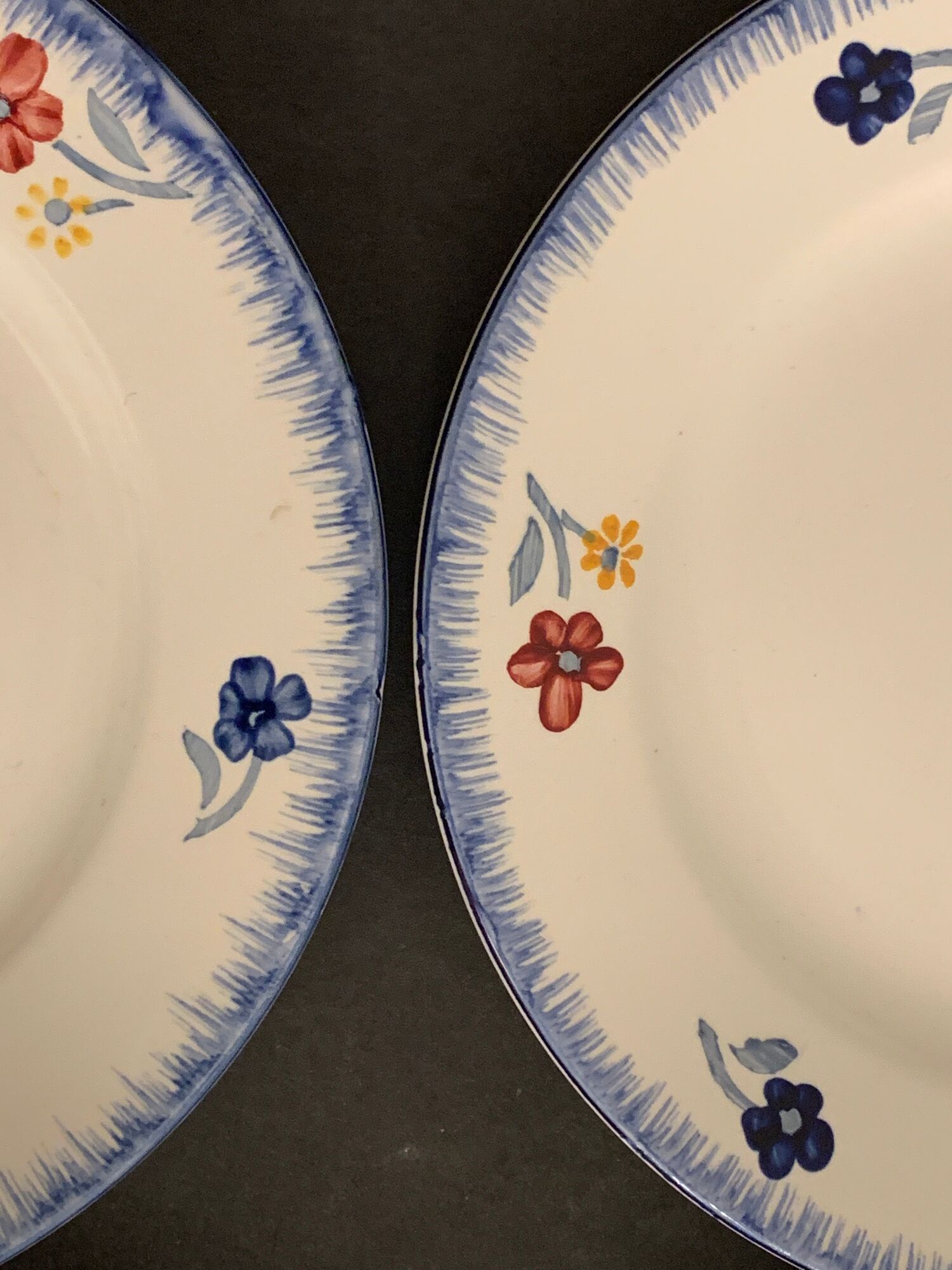 Lot de 6 assiettes plates Digoin Sarreguemines, modèle Mary Lou