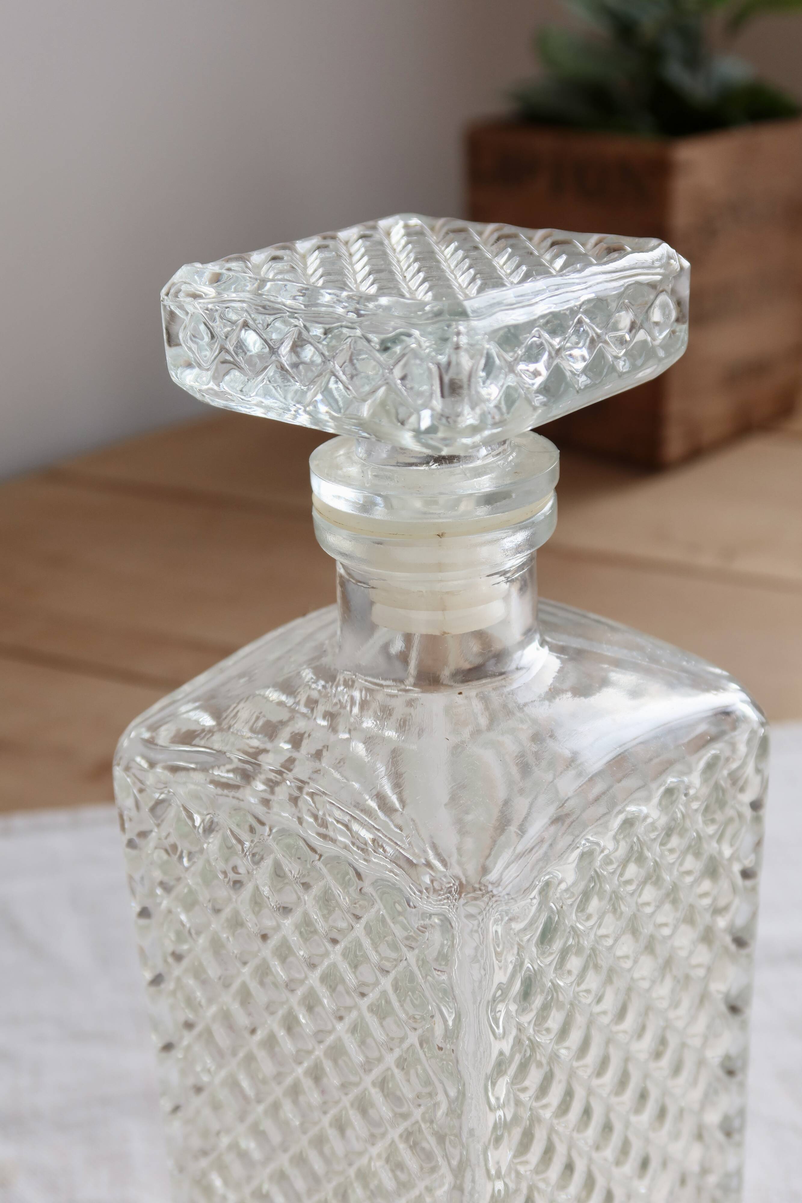 Vintage pressed glass whisky carafe