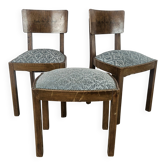 Art Decò set of chairs with stool
