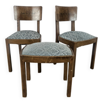 Art Decò set of chairs with stool