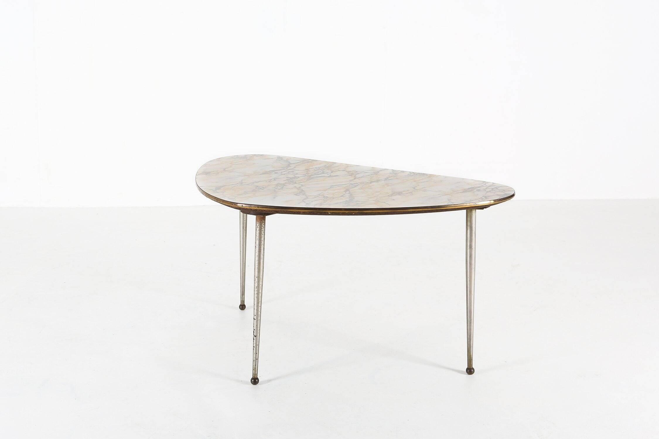 Mid-Century Modern Tripod Coffee Table with Marble Print Top, 1960s