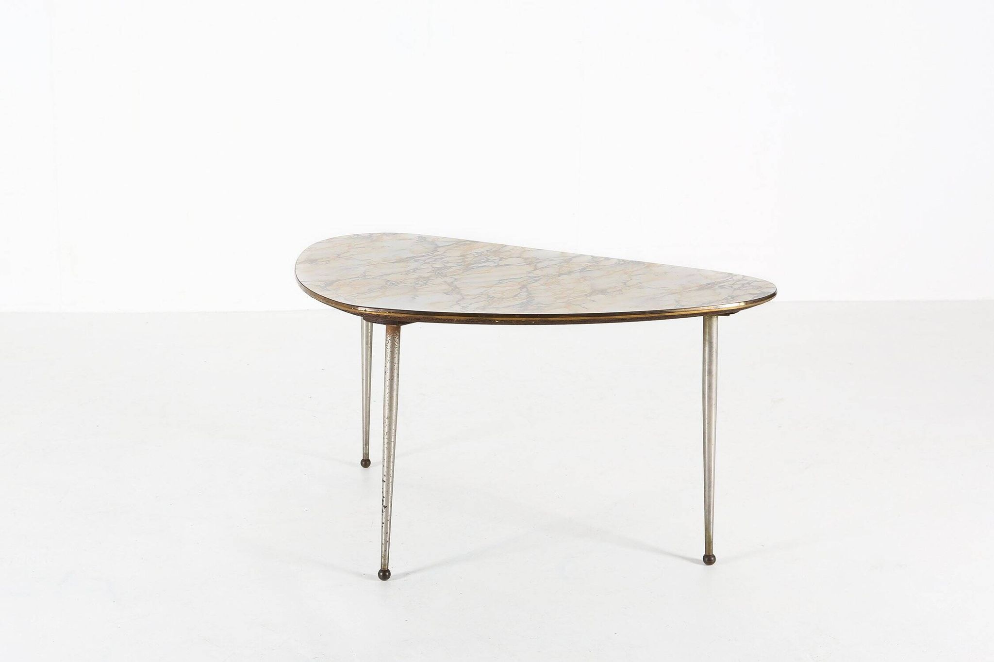Mid-Century Modern Tripod Coffee Table with Marble Print Top, 1960s