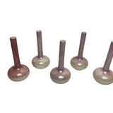 Art Nouveau series of soliflore vases, Sarreguemines earthenware, circa 1900