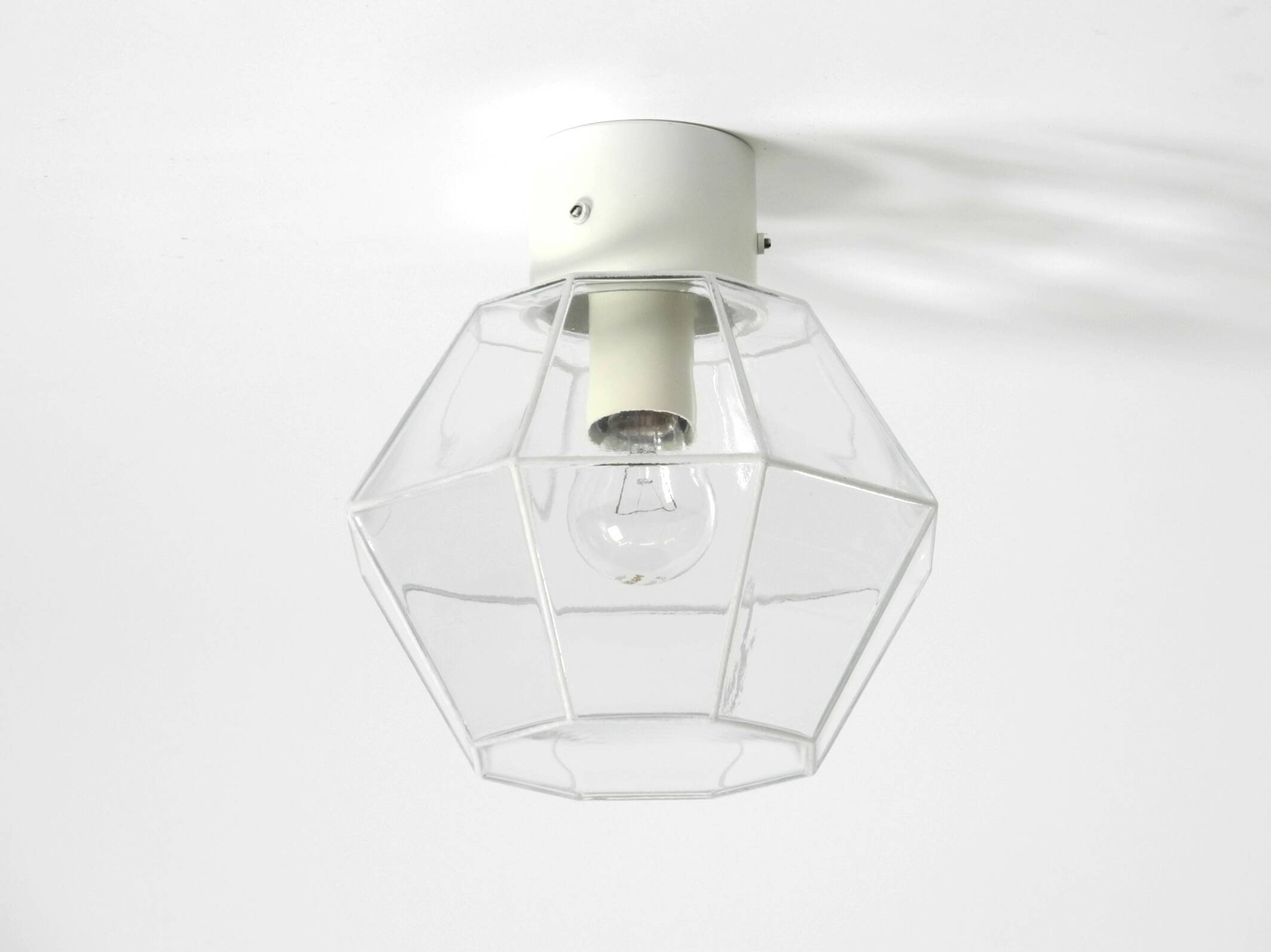 Beautiful 1970s Limburg glass ceiling lamp in octagon shape