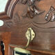 Antique oak carved coat stand, mirror and umbrella stand — late 19th century
