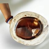Vallauris glazed ceramic vase with an abstract shape