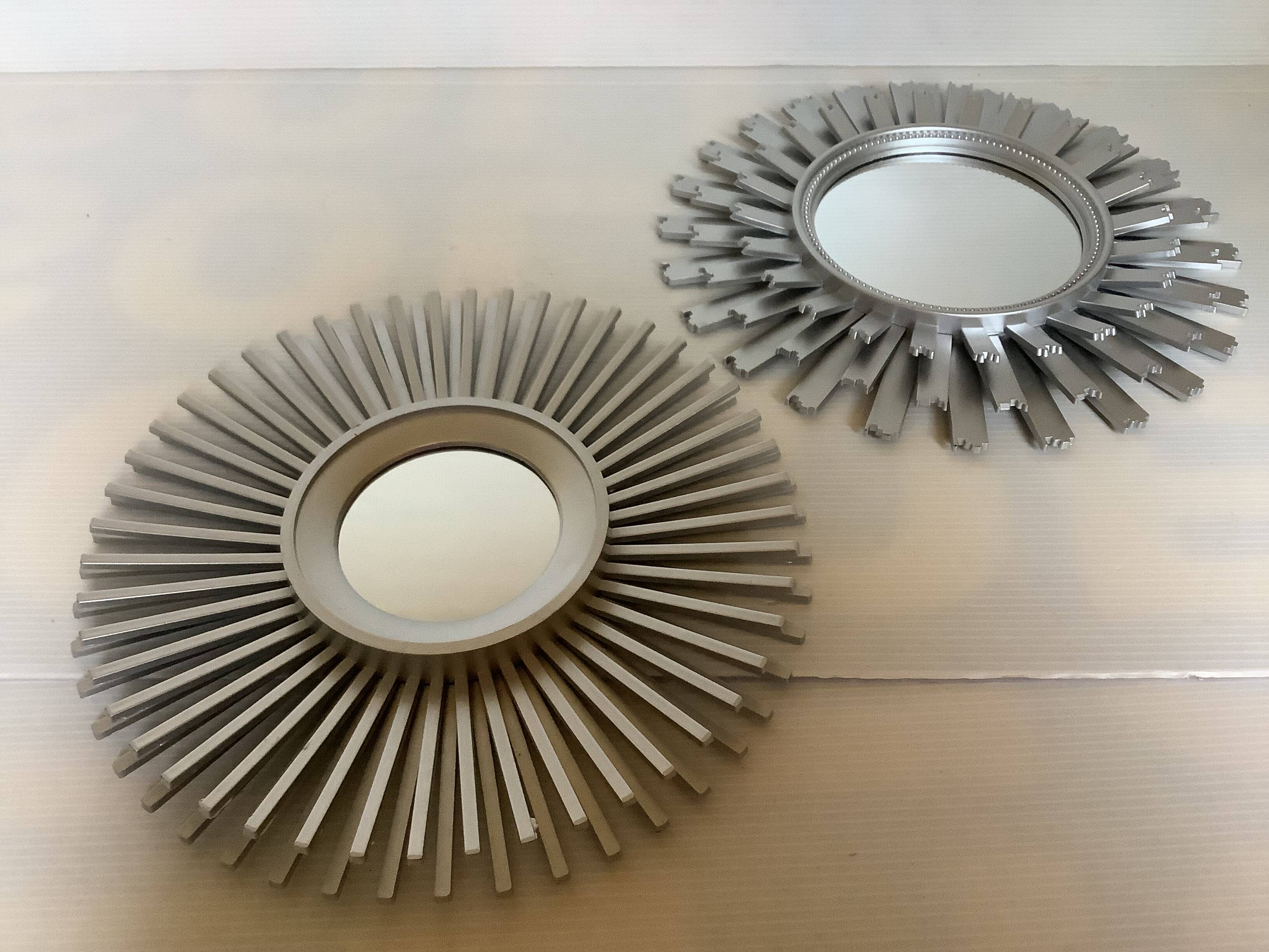 Pair of silver sun mirrors