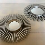 Paire de miroirs soleil argenté