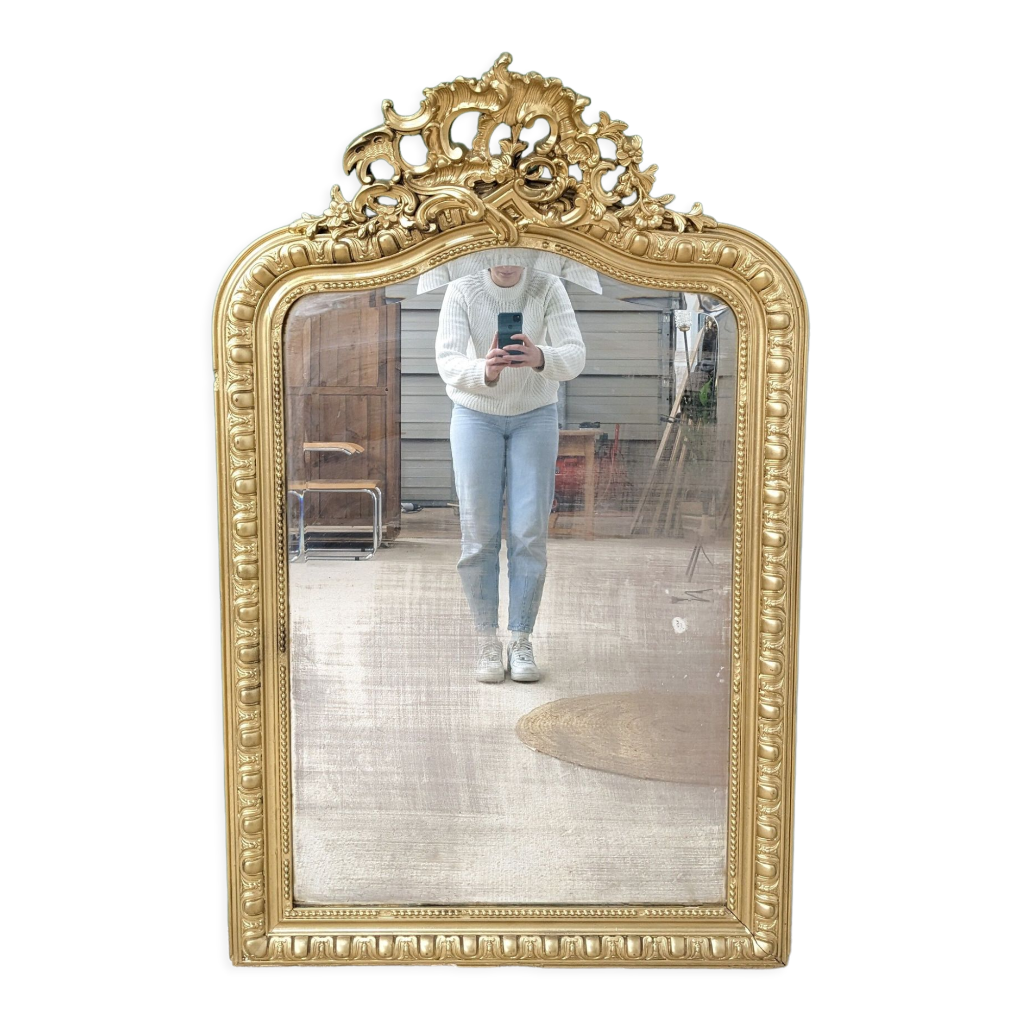 Miroir moulures dorées - 493
