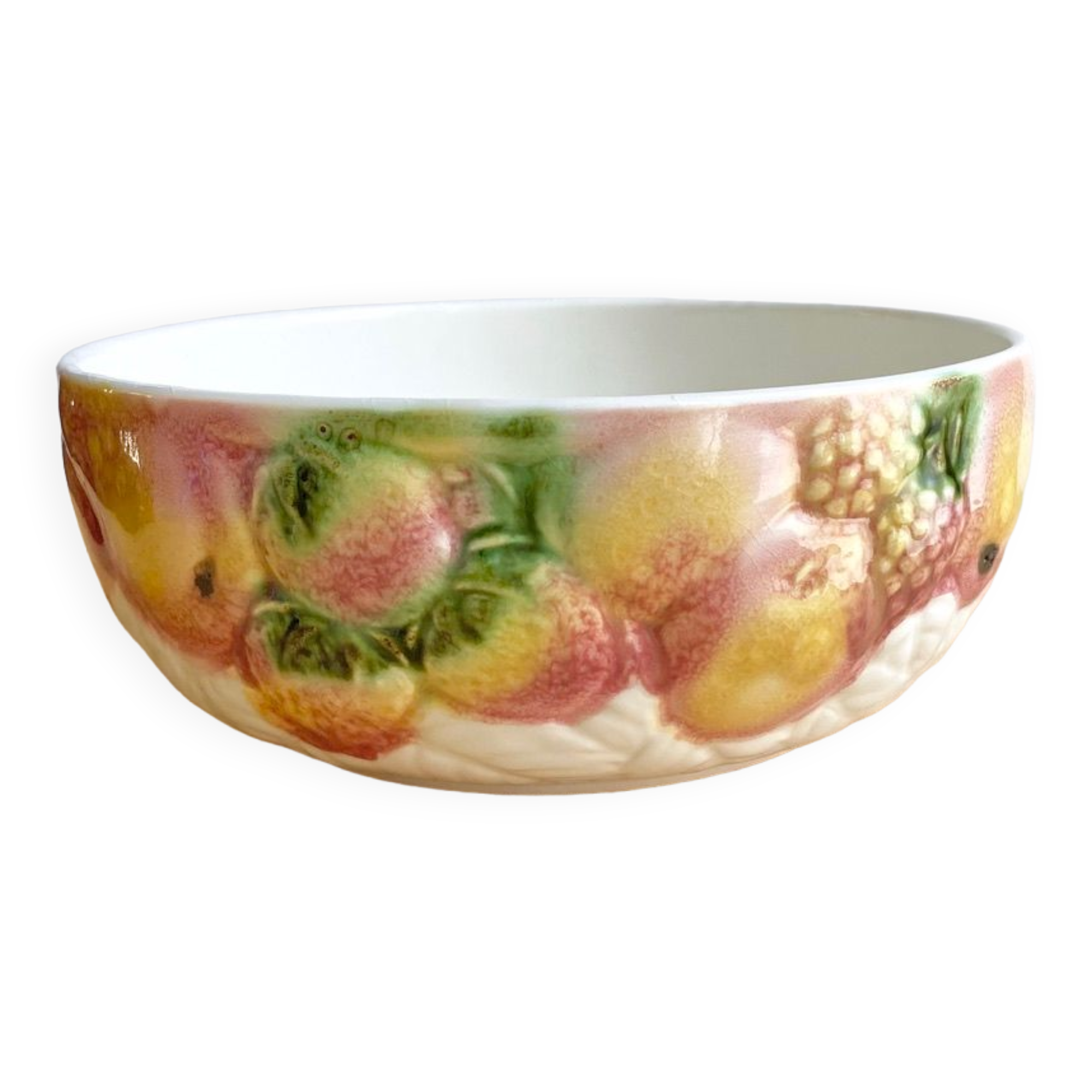Salad bowl in slip Sarreguemines