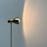 Minimalist brass floor lamp from the mid-century by Dieter Schulz for Wohnbedarf Ag, 1950s.