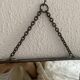 Vintage 1950s triptych barber mirror in black lizard-skin leather - 27 x 67
