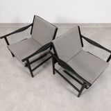 2x wooden Scandinavian arm chairs