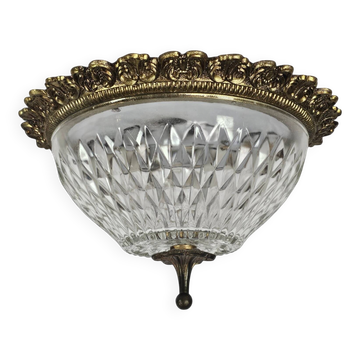 Massive - Ceiling Light - Glass - Brass - Hollywood Regency Style - Belgium