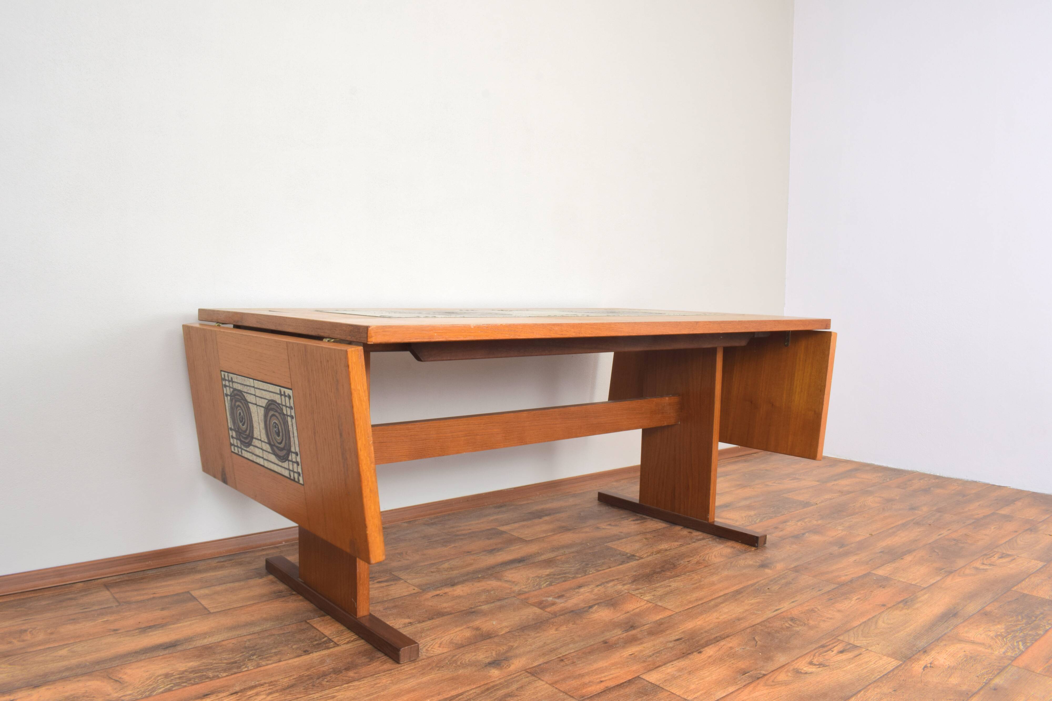 Teak & Tile Dining Table by Gangso Mobler, 1960s.