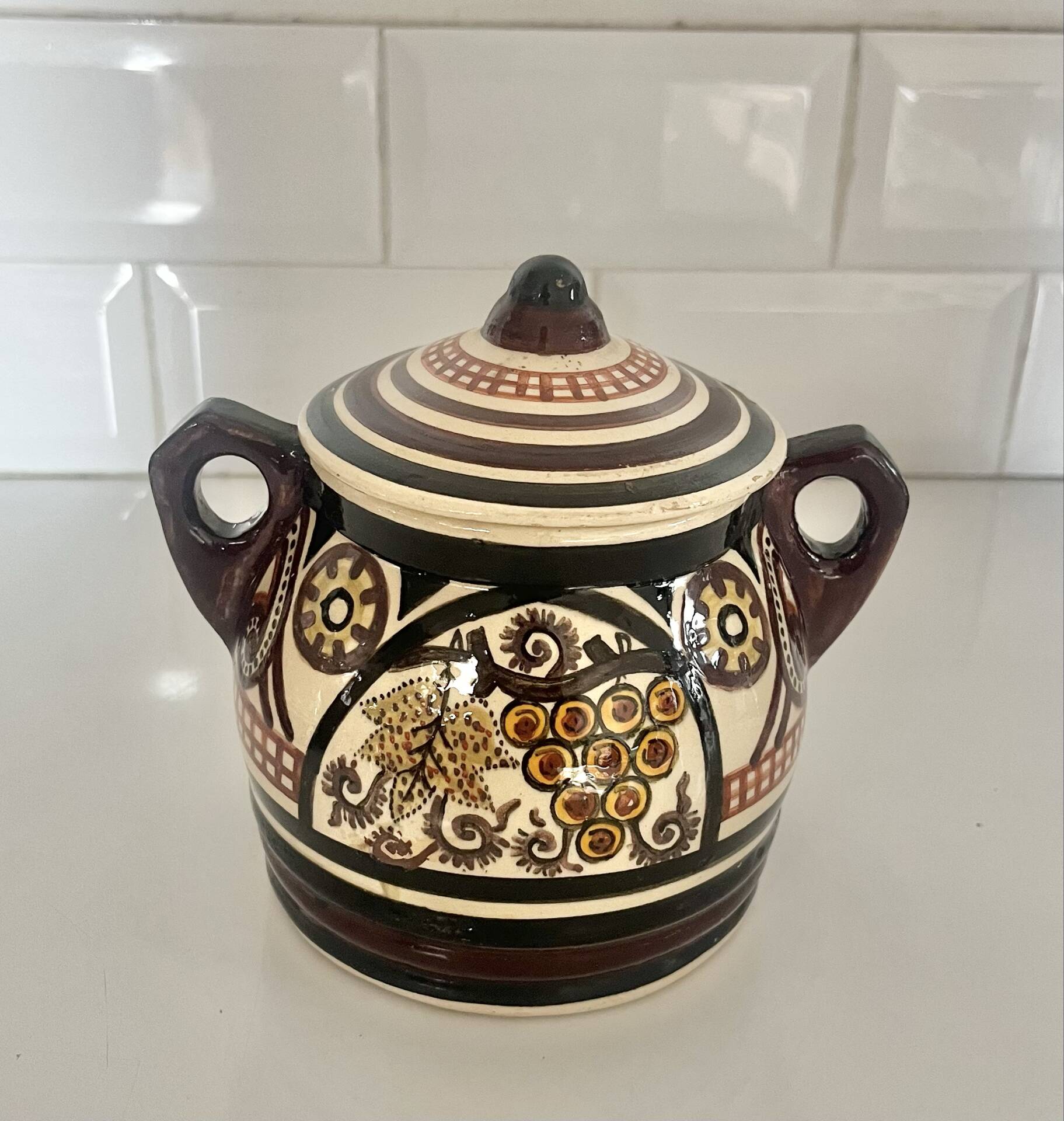 Antique tea and coffee service signed Paul Fouiffen Quimper