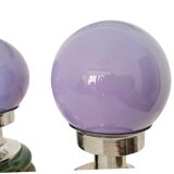 Pair mid century Portuguese ceramic and glass table lamps