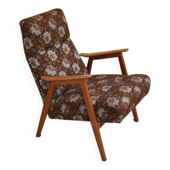 Armchair 6956 in fabric and wood expo 58 by Interier Praha 1960