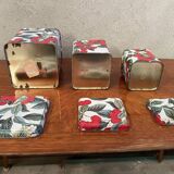 Vintage metal boxes cherry pattern