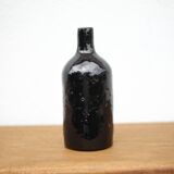 Vintage cobalt blue glazed terracotta bottle, decorative bottle