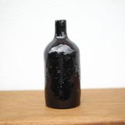 Vintage cobalt blue glazed terracotta bottle, decorative bottle