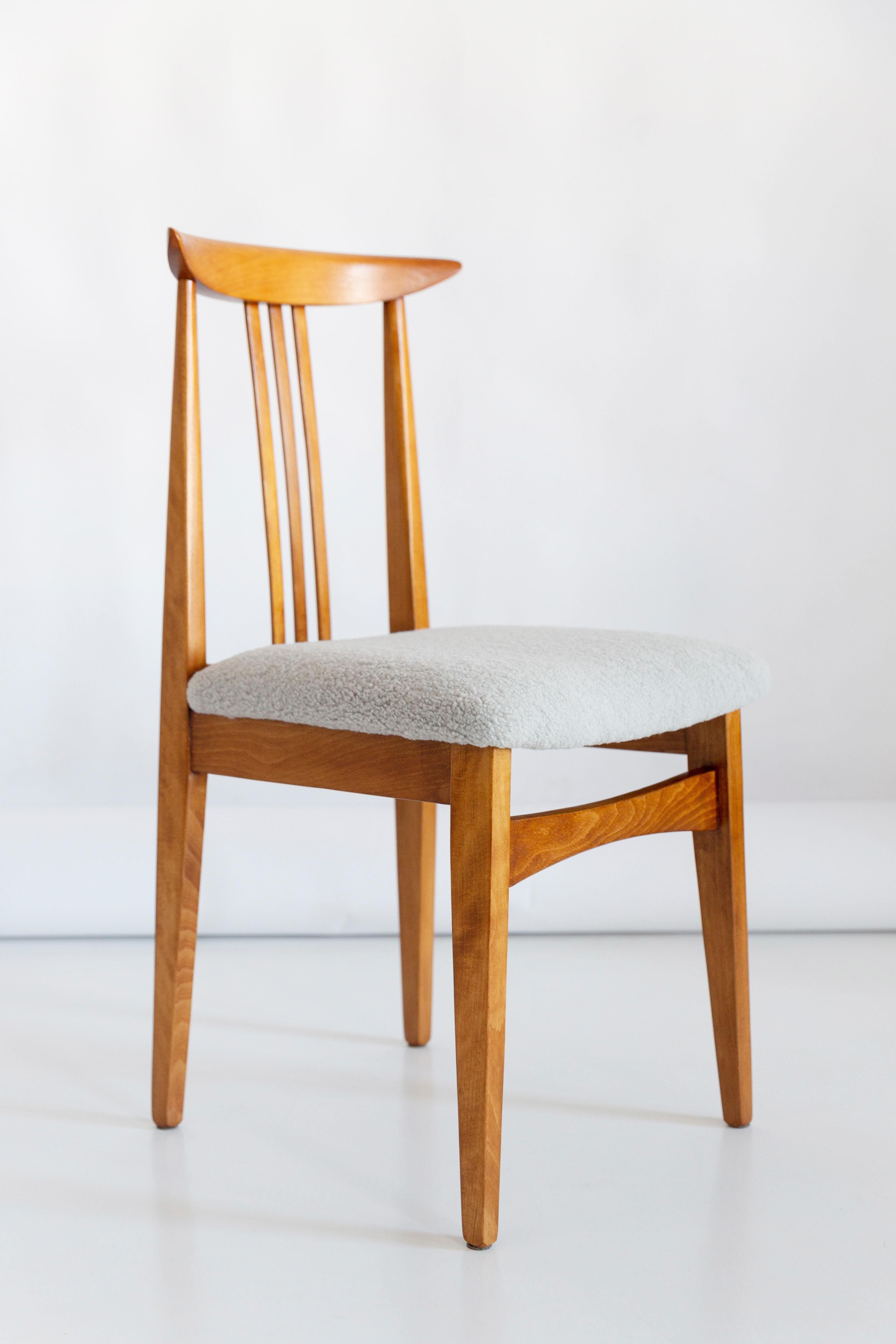 Mid-century boucle linen armchair designed by M. Zielinski, Europe, 1960s.