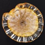 Empty Pocket Ashtray Murano Glass Amber Shell