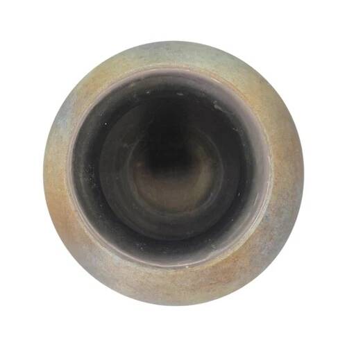 Studio ceramic vase from France circa 1960, blue-brown marbled, signed, 24 cm.