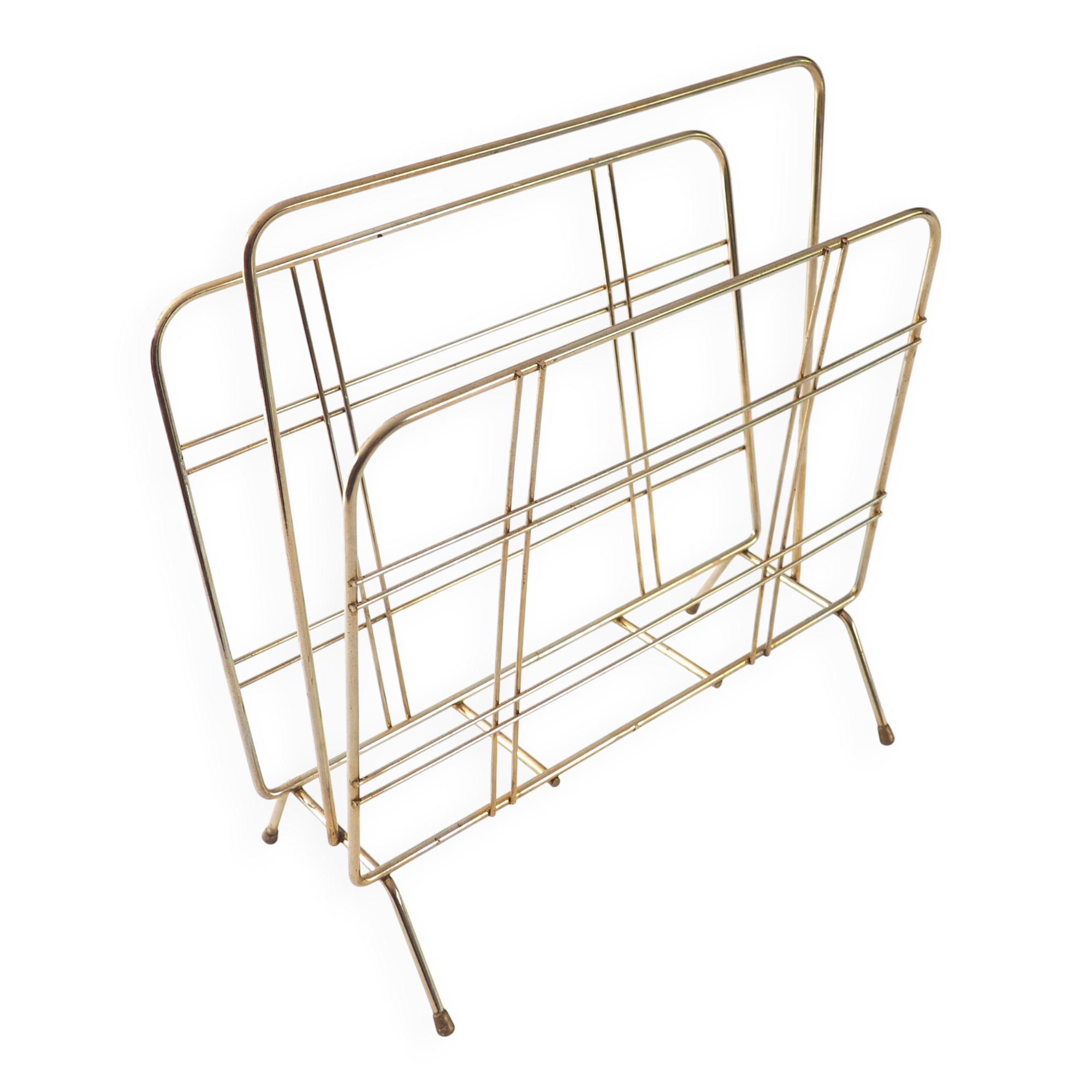 Gold metal magazine rack