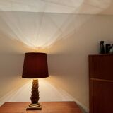 Lampe de table italienne dorée de style Hollywood Regency