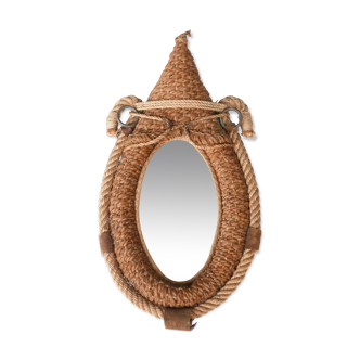 Miroir ovale en corde