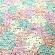 Old map of France and its departments in 1950 43x43cm