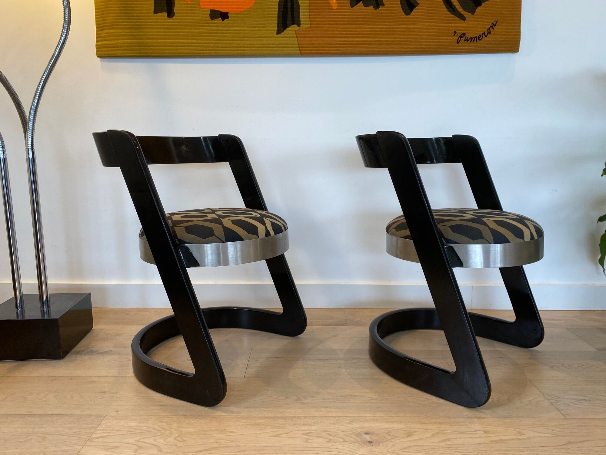 Pair of chairs by Willy Rizzo for Mario Sabot. Italy 1960