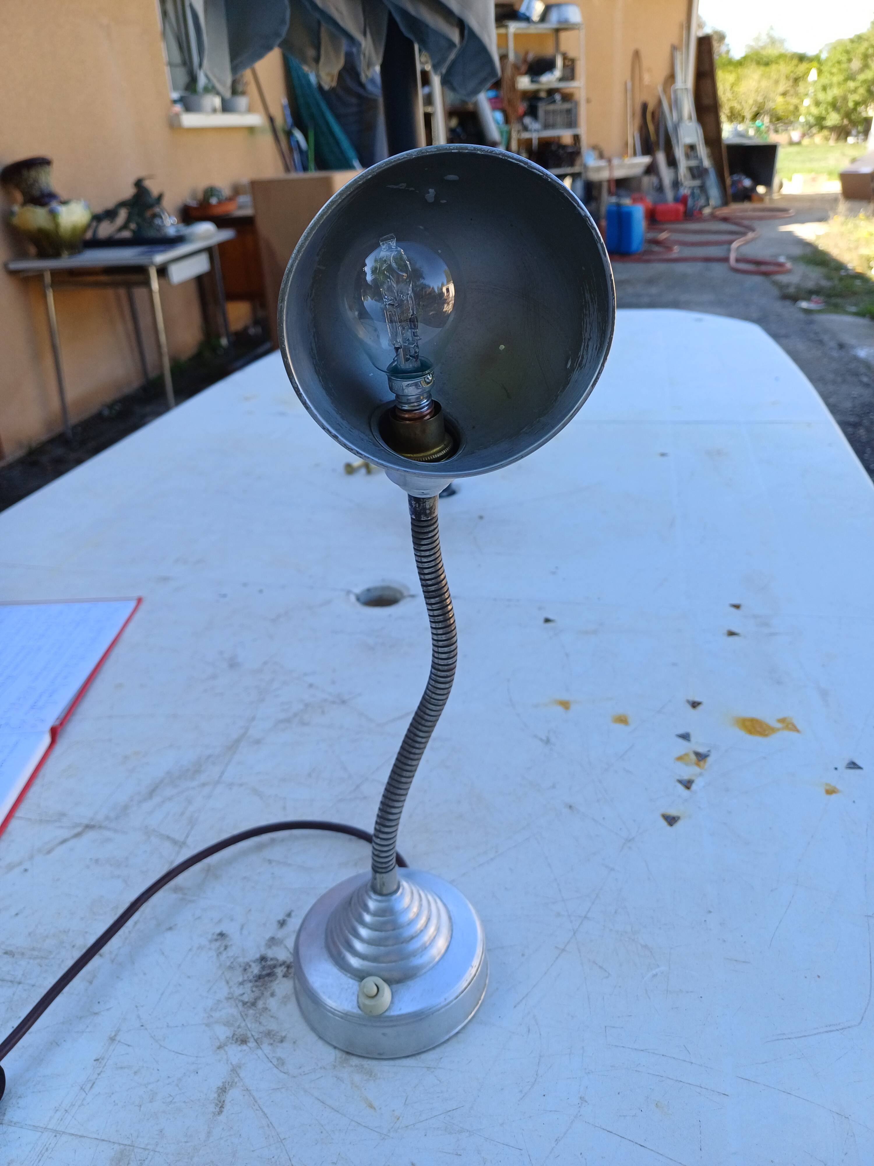 Vintage Aluminum Lamp from the 60s