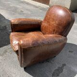 Leather club armchair