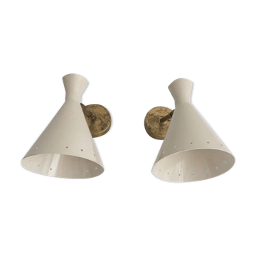Wall lights in the style of Italian creations from the 1950s.