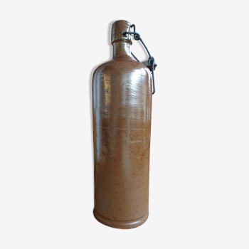 1L brown varnished sandstone bottle
