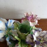 Flower candle holder in faience Old Capodimonte