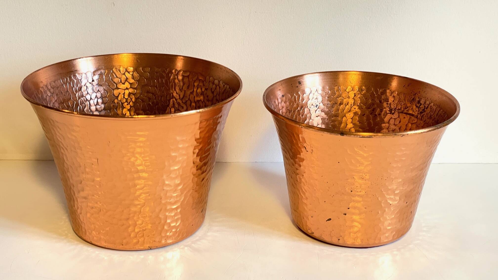 Pair of copper plants 1960s