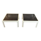 Paire de bouts de canapé en fibre de verre laquée blanche, Poschinger, vers 1970