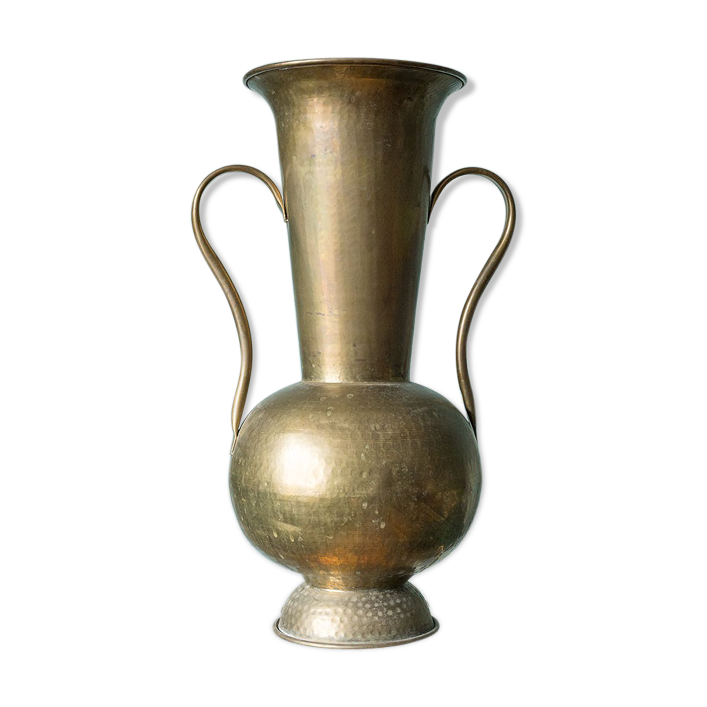 Hammered brass Italian vase