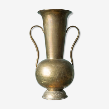 Hammered brass Italian vase