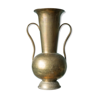 Hammered brass Italian vase