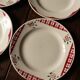 Lot 6 small mismatched plates Niger Corsica red Digoin Sarreguemines